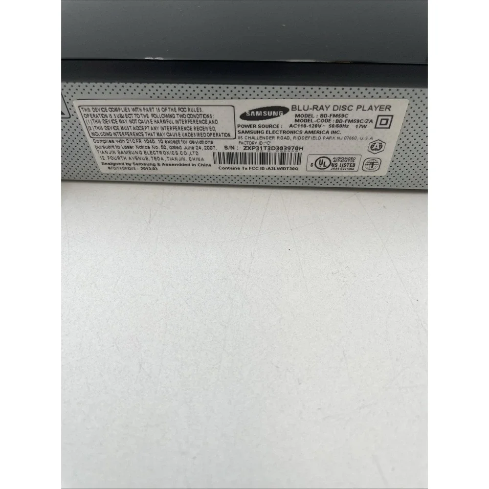 Samsung BD-FM59C 1080p Upscaling 3D Blu-Ray/DVD Player With Remote  | Tested